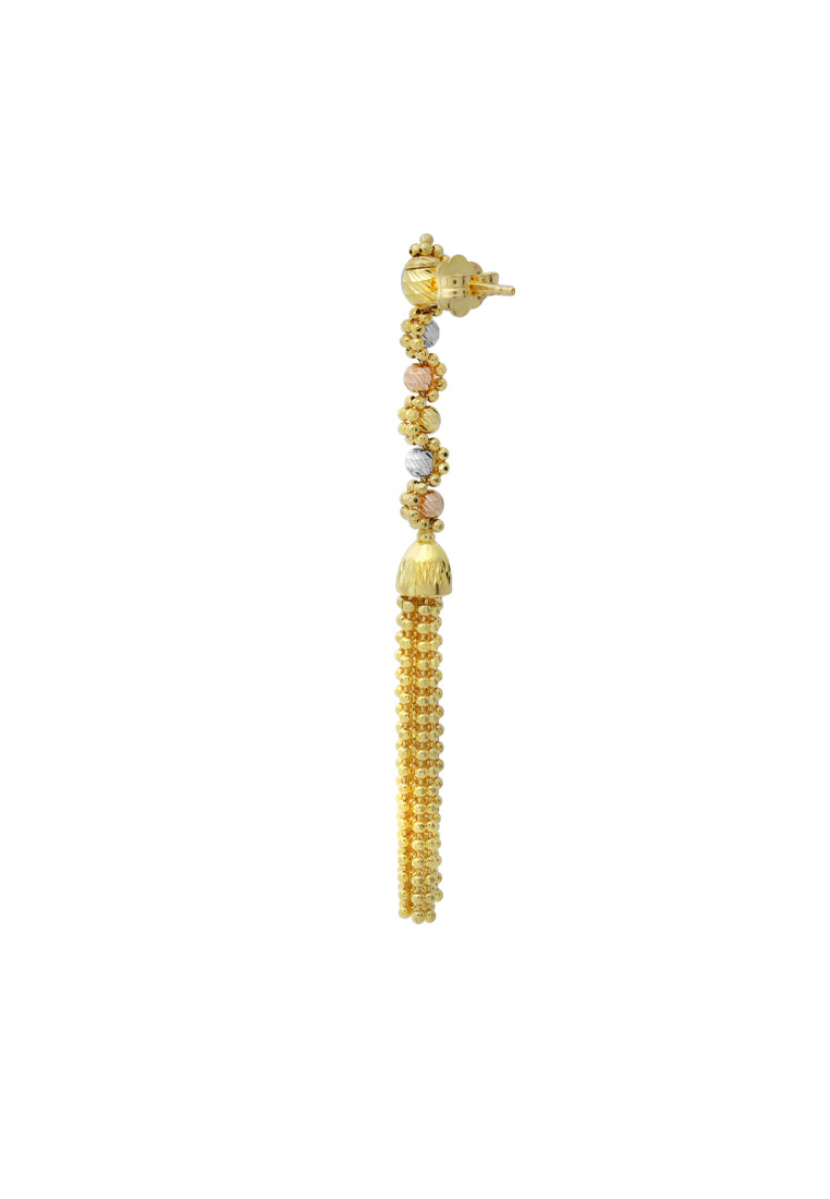 TOMEI Lusso Italia Dangling Tassel Earrings, Yellow Gold 916