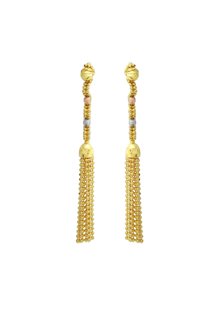 TOMEI Lusso Italia Dangling Tassel Earrings, Yellow Gold 916