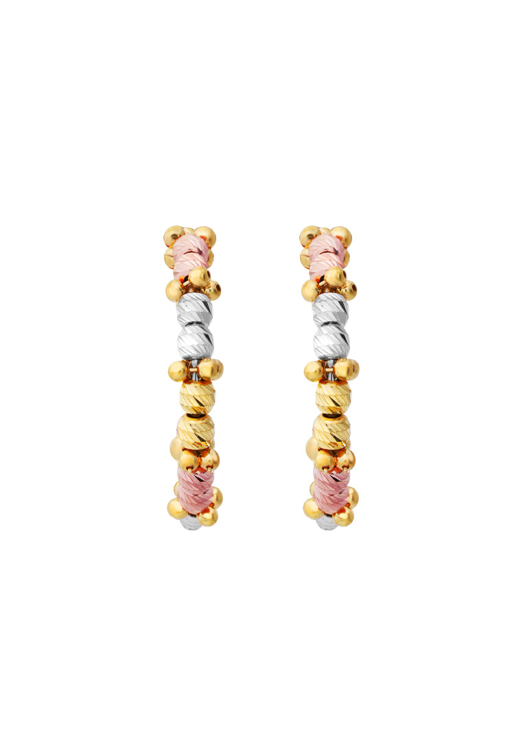 TOMEI Lusso Italia Radiant Tri-Tone Hoop Earrings, Yellow Gold 916