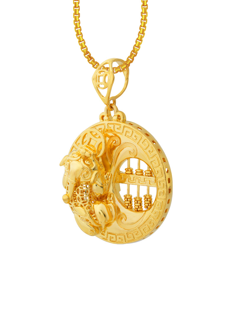 TOMEI Dragon Head Abacus Pendant, Yellow Gold 916