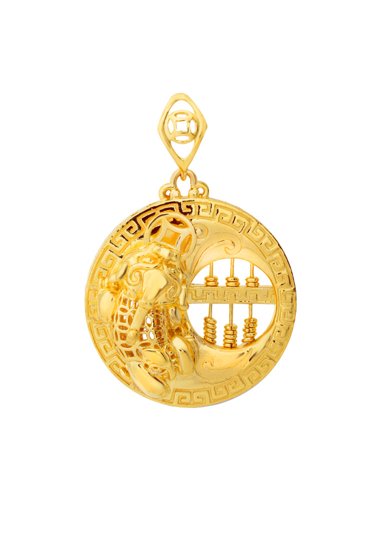 TOMEI Dragon Head Abacus Pendant, Yellow Gold 916