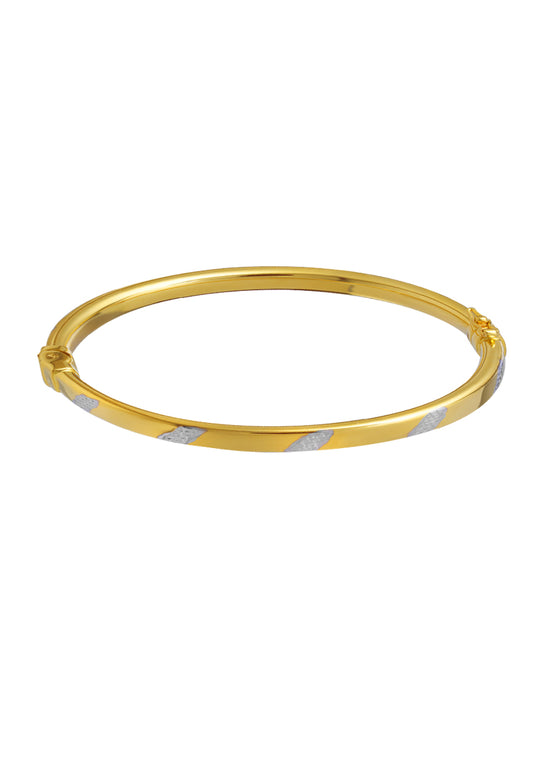 TOMEI Dual-Tone Simplicity Bangle, Yellow Gold 916