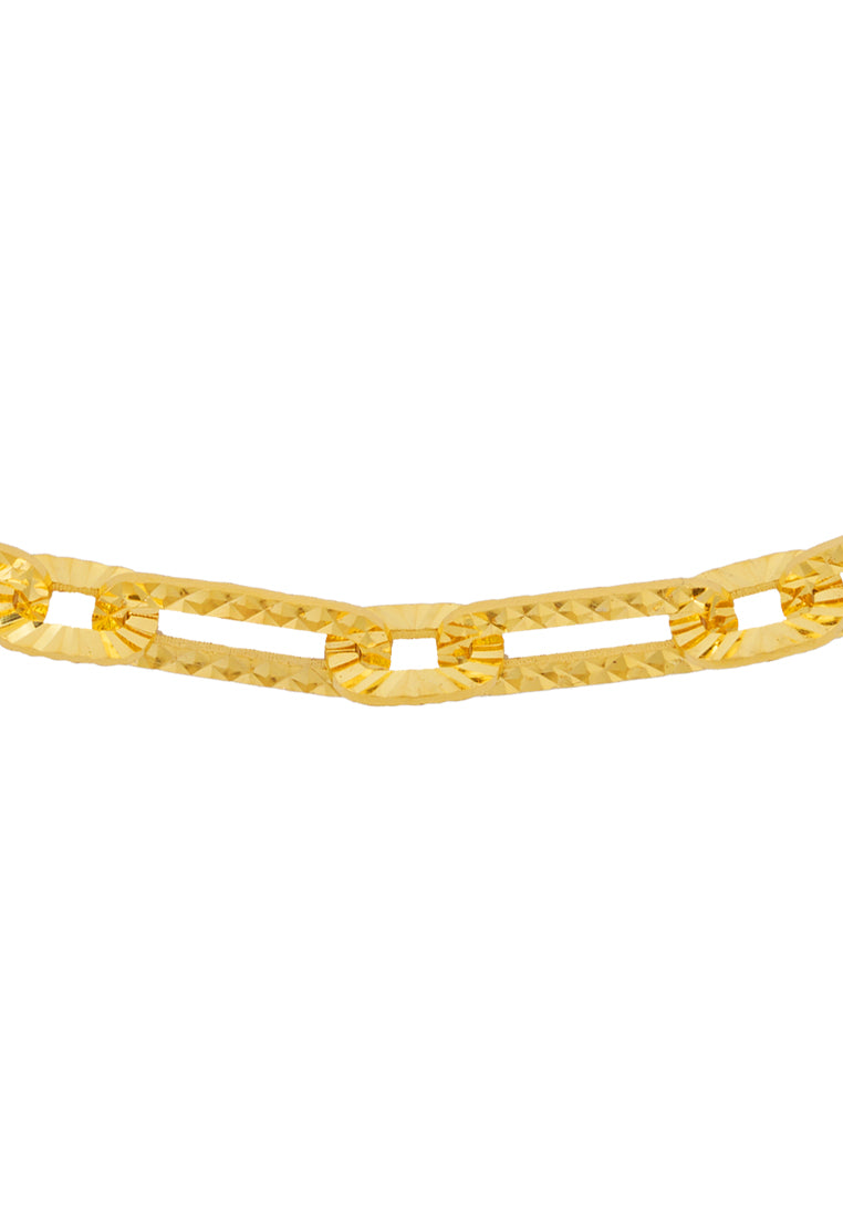 TOMEI Glinting Linked Chain Bracelet, Yellow Gold 916