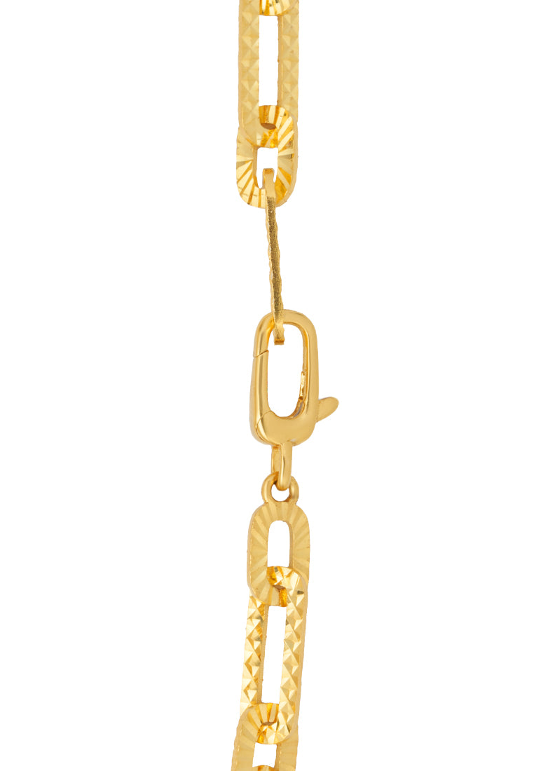 TOMEI Glinting Linked Chain Bracelet, Yellow Gold 916