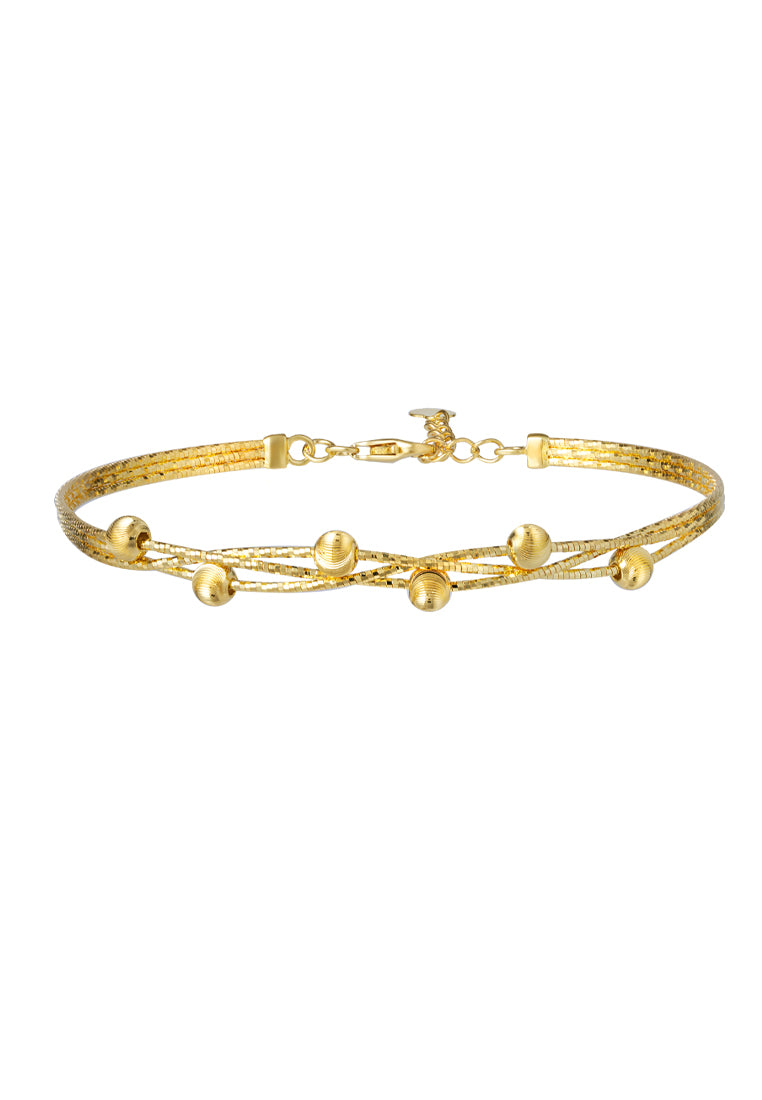 TOMEI Lusso Italia Beads Bangle, Yellow Gold 916