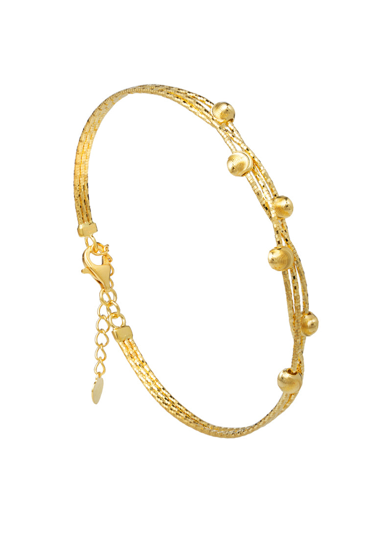 TOMEI Lusso Italia Beads Bangle, Yellow Gold 916