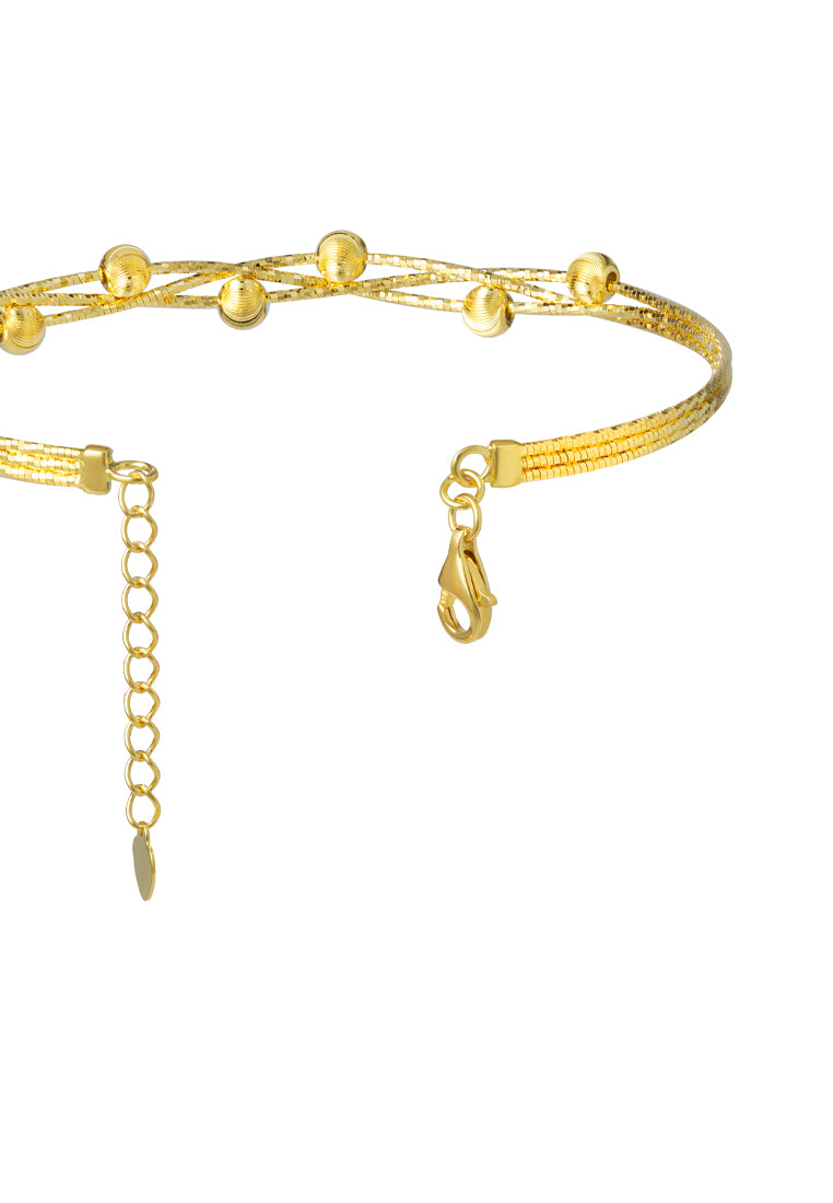 TOMEI Lusso Italia Beads Bangle, Yellow Gold 916