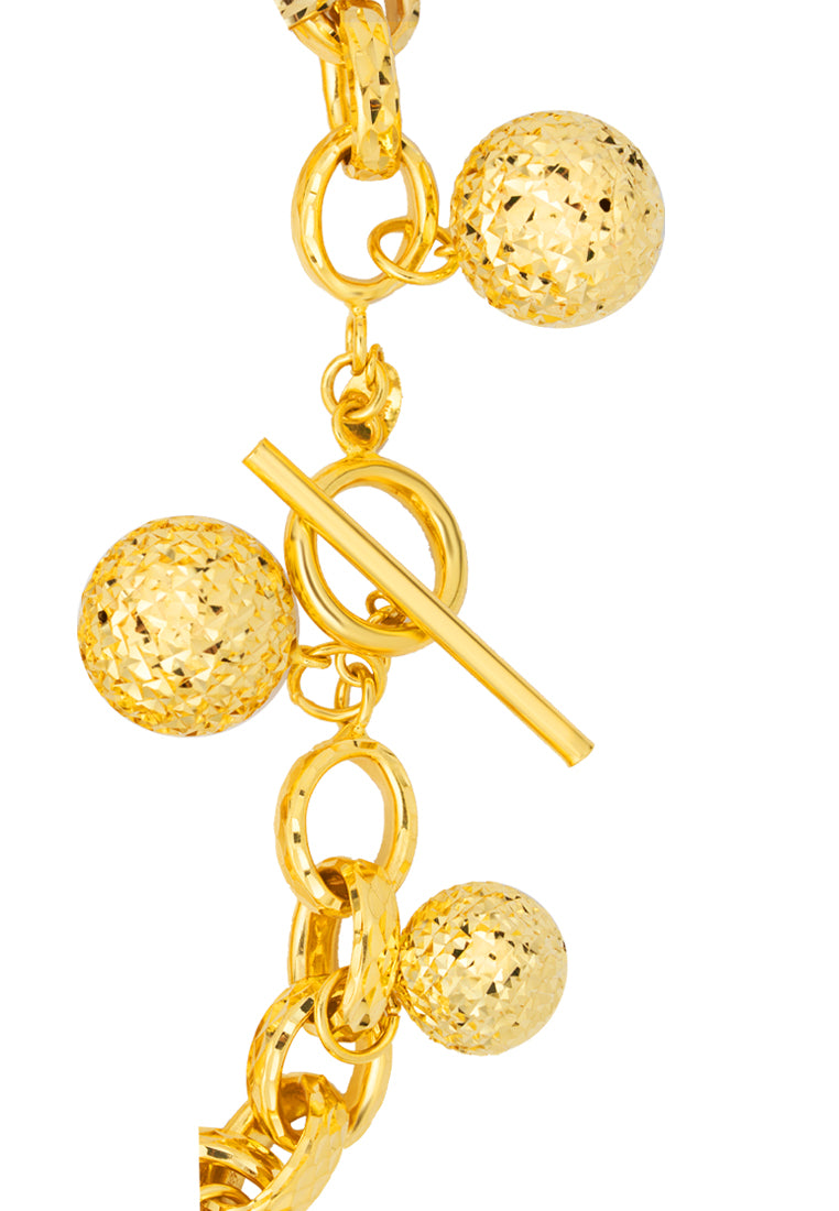 TOMEI Dangling Balls Bracelet, Yellow Gold 916