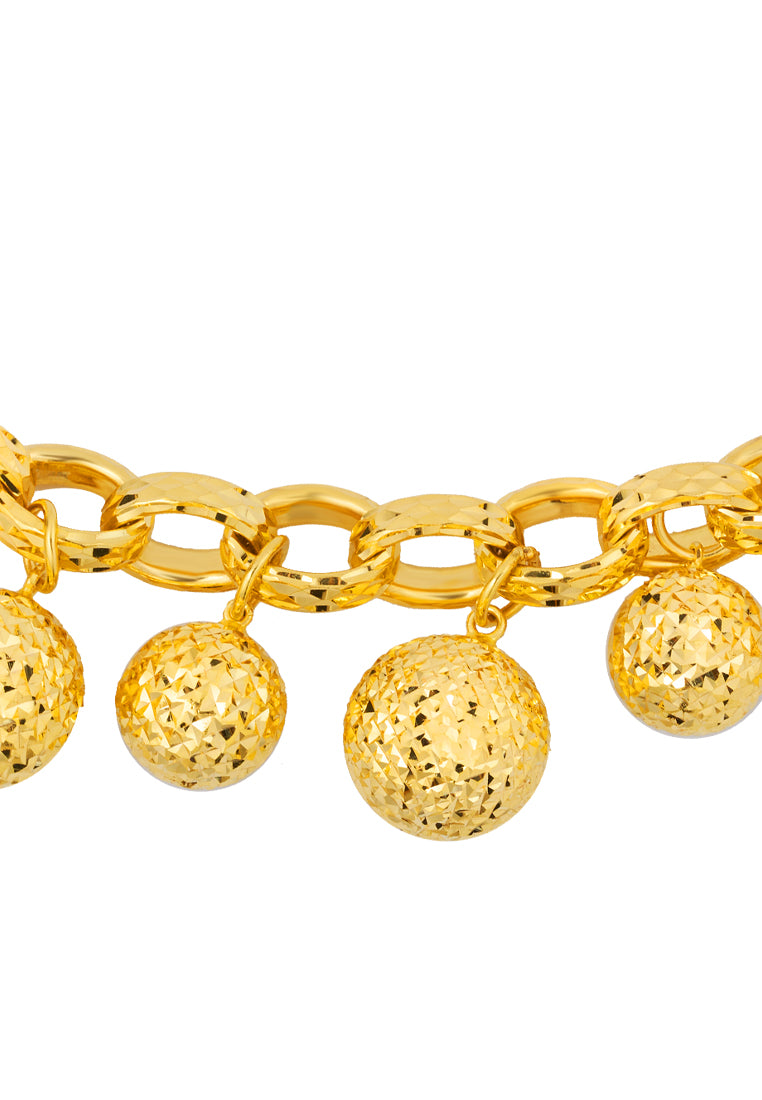 TOMEI Dangling Balls Bracelet, Yellow Gold 916