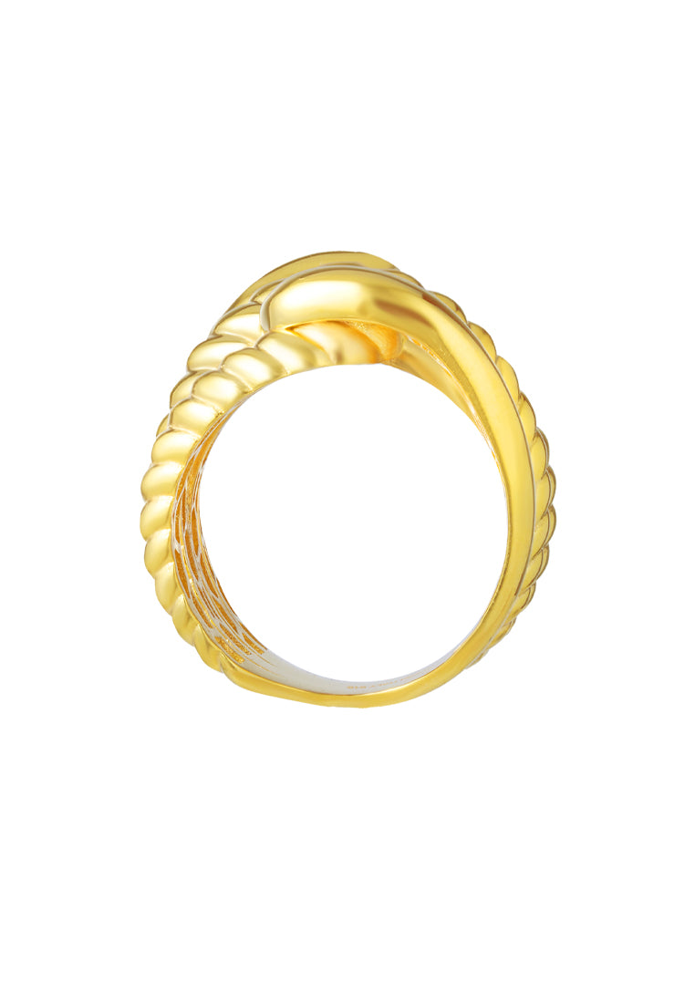 TOMEI Lusso Italia Dual-Tier Knotted Ring, Yellow Gold 916