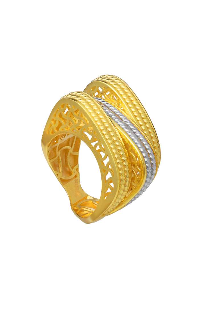 TOMEI Lusso Italia Eccentric Stacked Ring, Yellow Gold 916