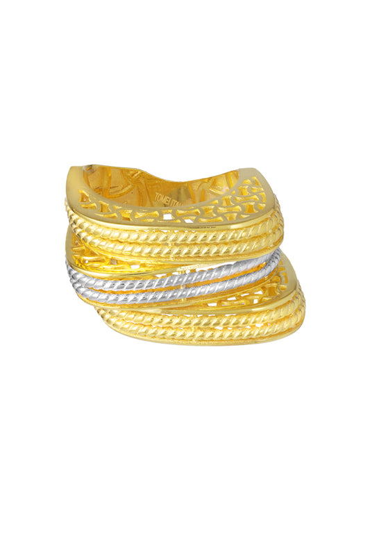 TOMEI Lusso Italia Eccentric Stacked Ring, Yellow Gold 916