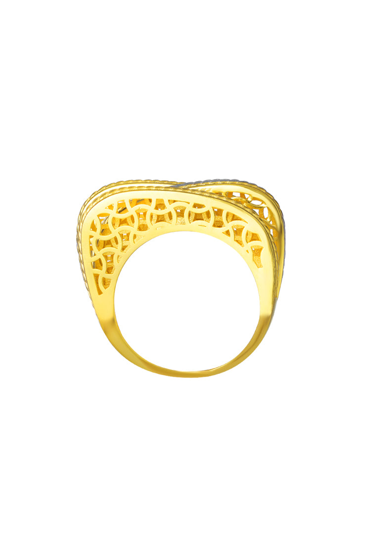 TOMEI Lusso Italia Eccentric Stacked Ring, Yellow Gold 916