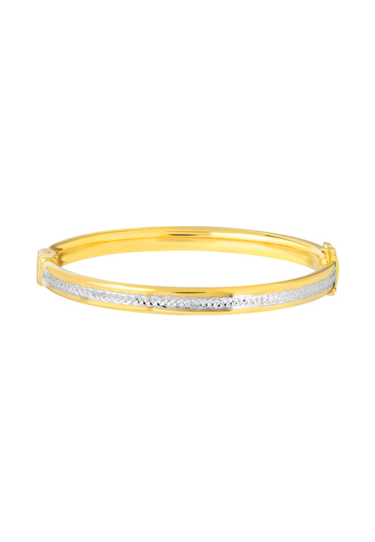 TOMEI Dual-Tone Simplicity Bangle, Yellow Gold 916