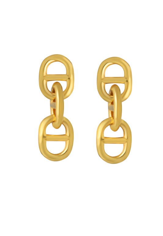 TOMEI Lusso Italia Interlocking Dangling Earrings, Yellow Gold 916