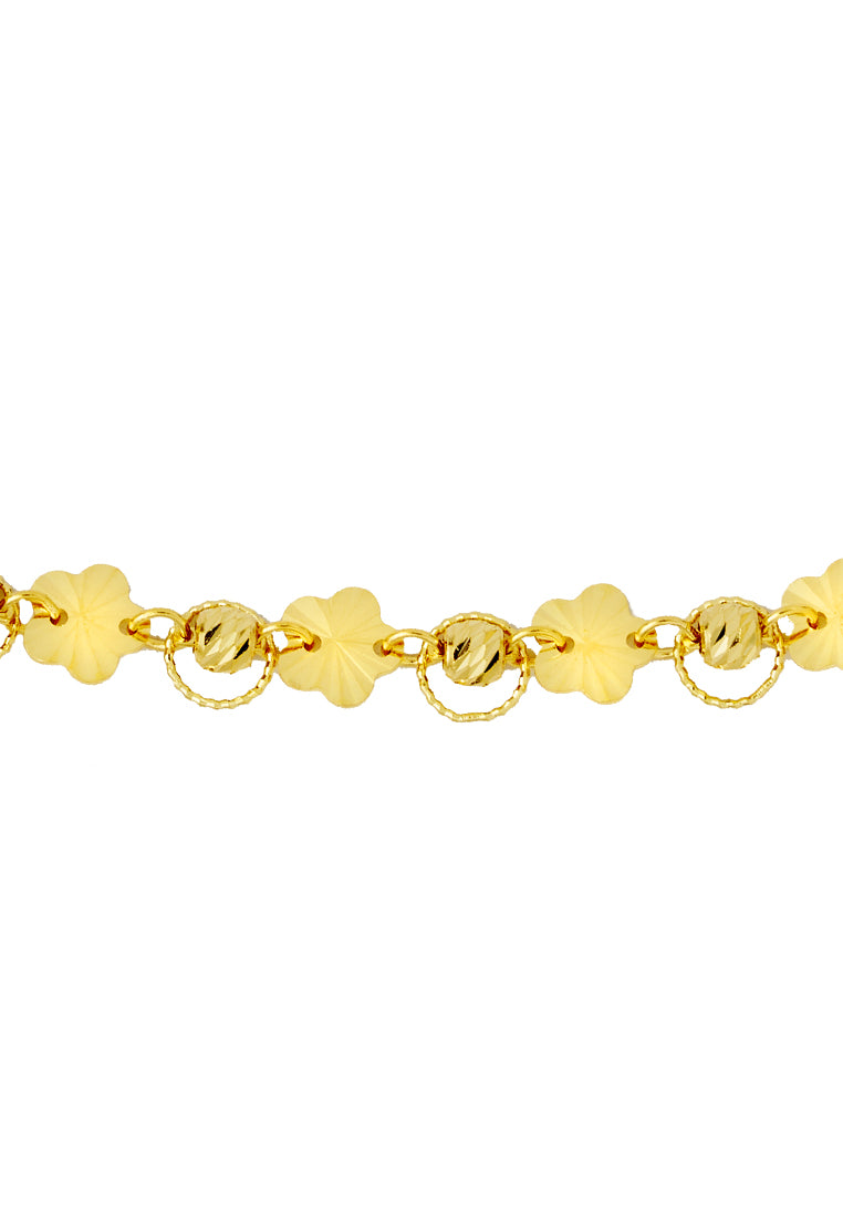 TOMEI Lusso Italia Flowery Beads Bracelet, Yellow Gold 916