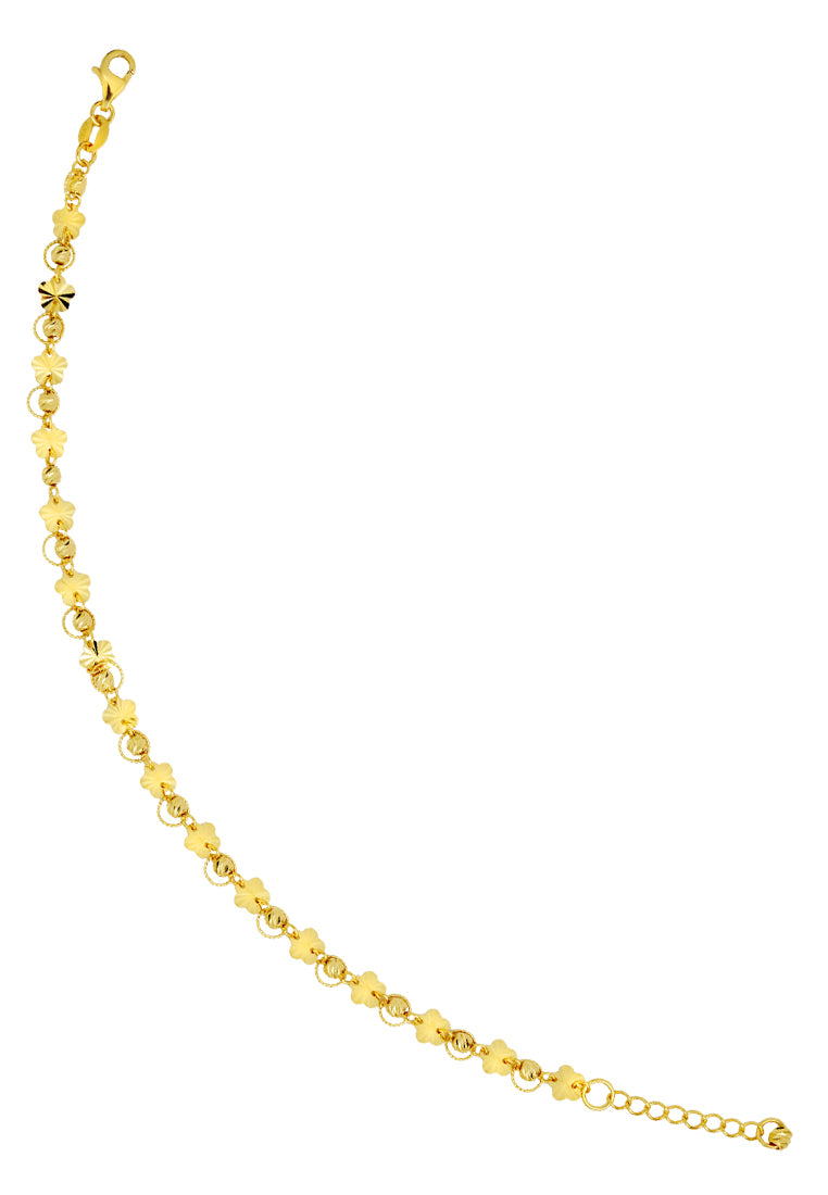 TOMEI Lusso Italia Flowery Beads Bracelet, Yellow Gold 916