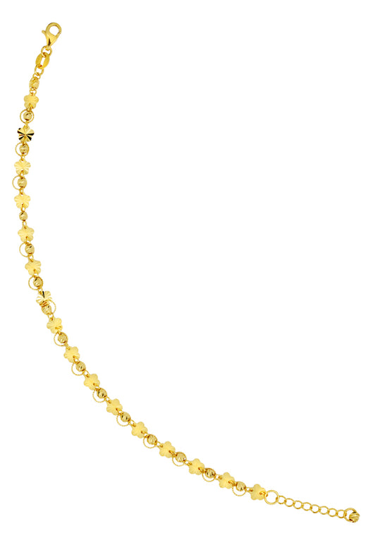 TOMEI Lusso Italia Flowery Beads Bracelet, Yellow Gold 916