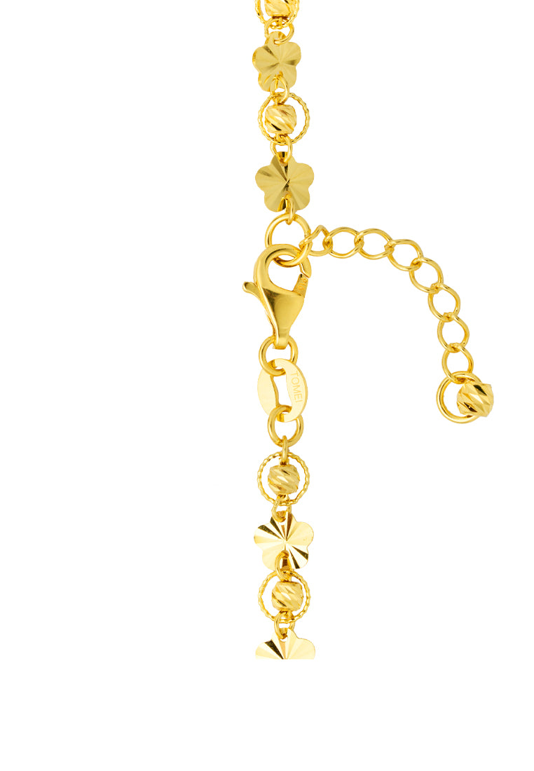 TOMEI Lusso Italia Flowery Beads Bracelet, Yellow Gold 916