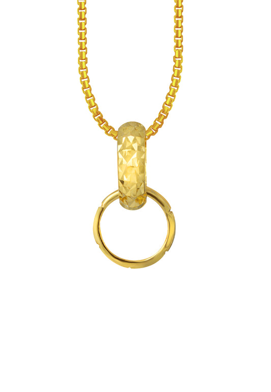 TOMEI Forever Entwined Ring Pendant, Yellow Gold 916