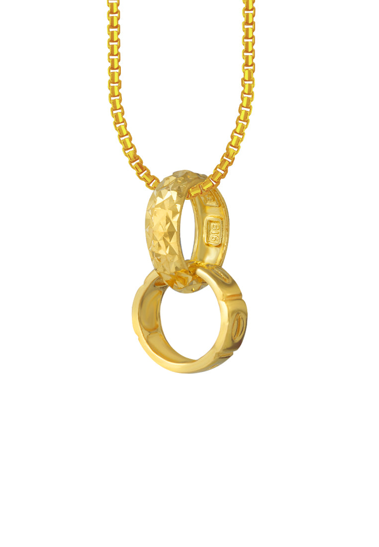 TOMEI Forever Entwined Ring Pendant, Yellow Gold 916