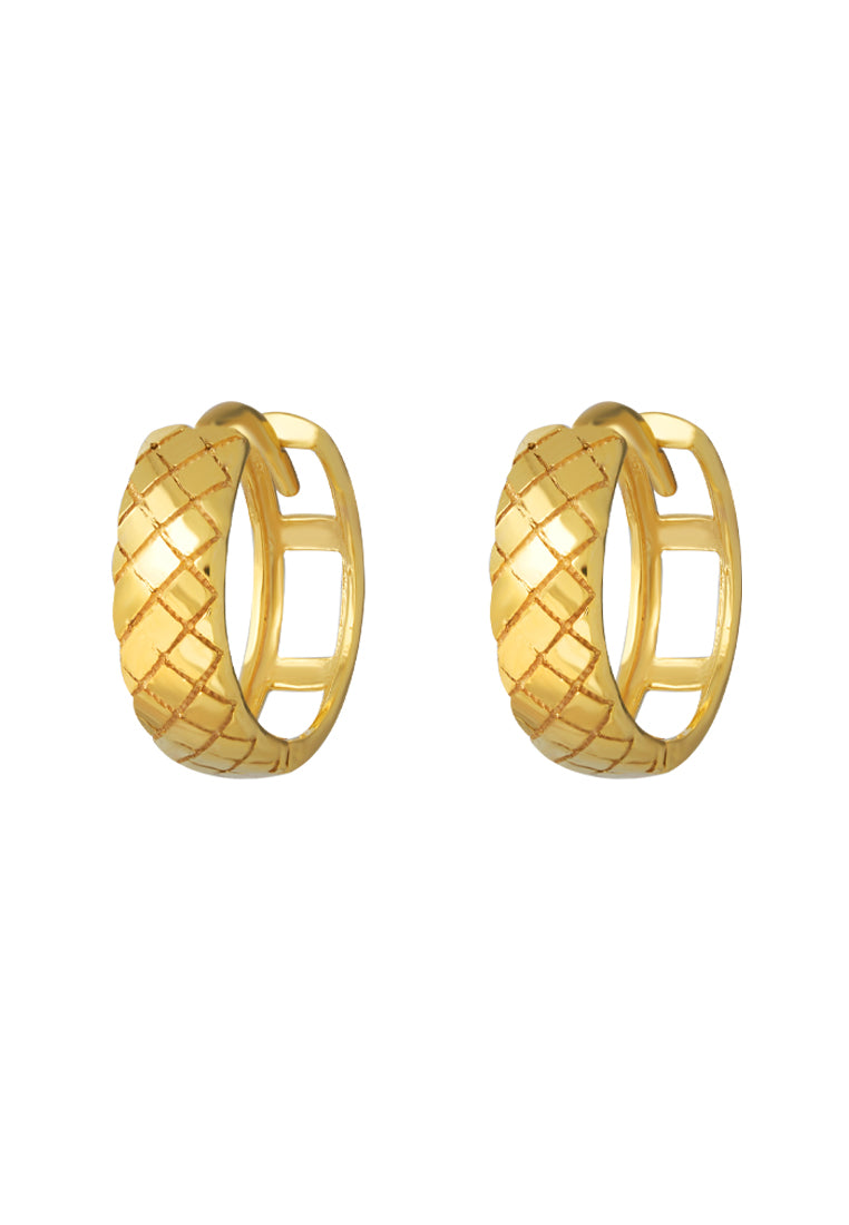 TOMEI Lusso Italia Diamond Shaped Loop Earrings, Yellow Gold 916