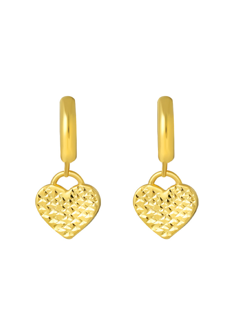 TOMEI Lusso Italia Love Hoop Earrings, Yellow Gold 916