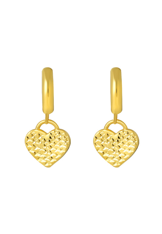 TOMEI Lusso Italia Love Hoop Earrings, Yellow Gold 916