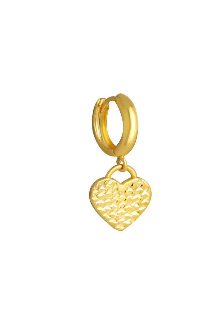 TOMEI Lusso Italia Love Hoop Earrings, Yellow Gold 916