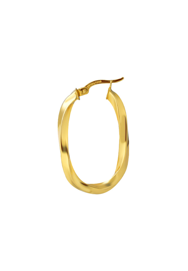 TOMEI Lusso Italia Slight Twist Earrings, Yellow Gold 916