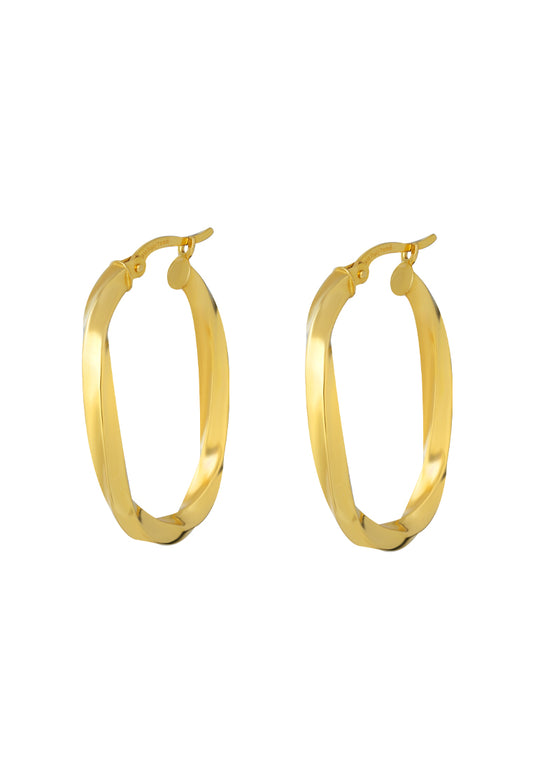 TOMEI Lusso Italia Slight Twist Earrings, Yellow Gold 916