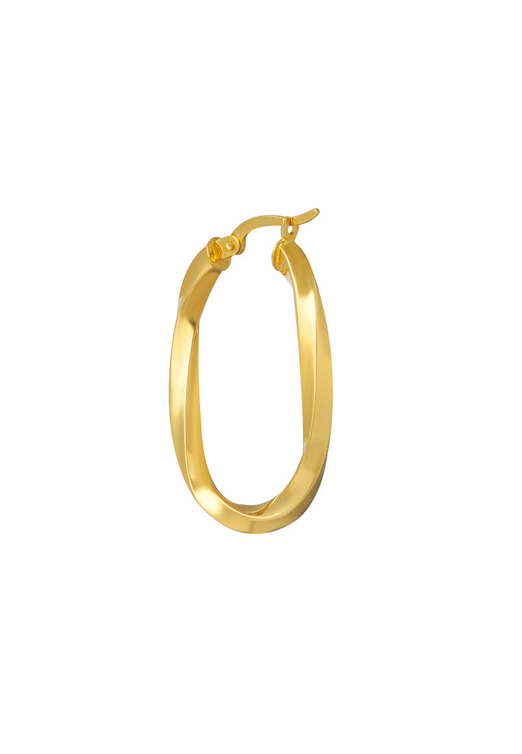 TOMEI Lusso Italia Slight Twist Earrings, Yellow Gold 916