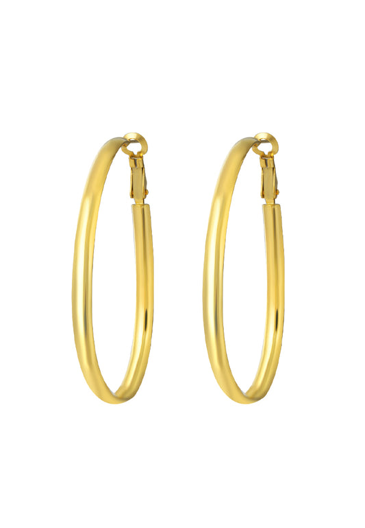 TOMEI Lusso Italia Dainty Big Hoop Earrings, Yellow Gold 916