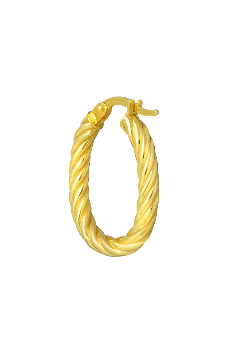 TOMEI Lusso Italia Twist Oval Earrings, Yellow Gold 916