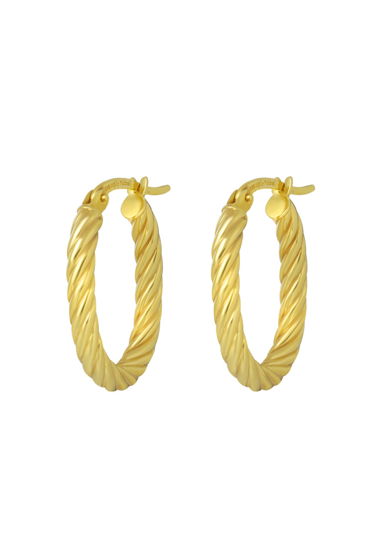 TOMEI Lusso Italia Twist Oval Earrings, Yellow Gold 916