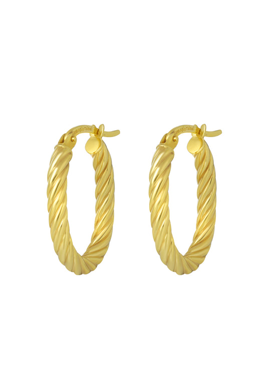 TOMEI Lusso Italia Twist Oval Earrings, Yellow Gold 916