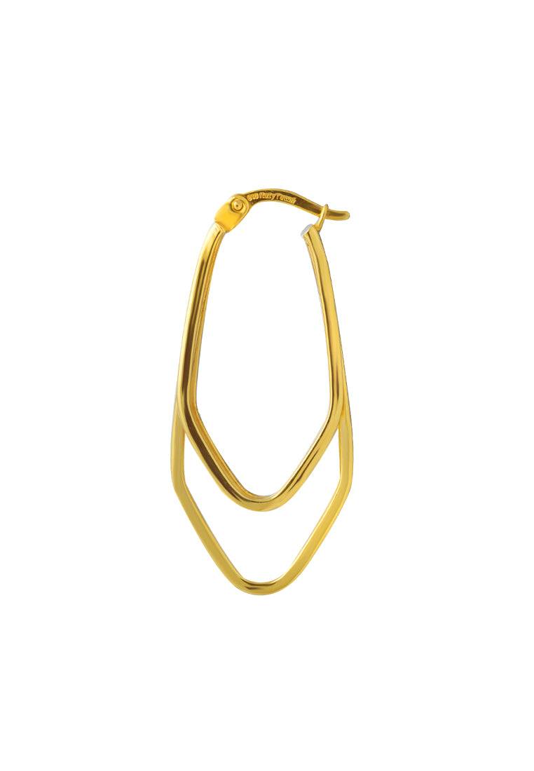 TOMEI Lusso Italia Triple Hoop Earrings, Yellow Gold 916