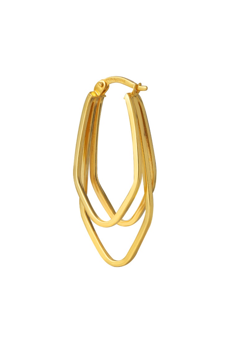 TOMEI Lusso Italia Triple Hoop Earrings, Yellow Gold 916