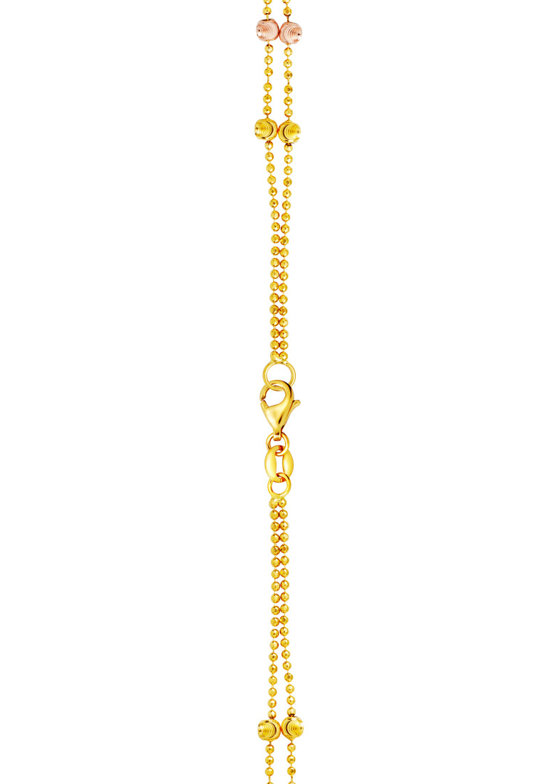 TOMEI Lusso Italia Tri-Tone Layered Beads Bracelet, Yellow Gold 916