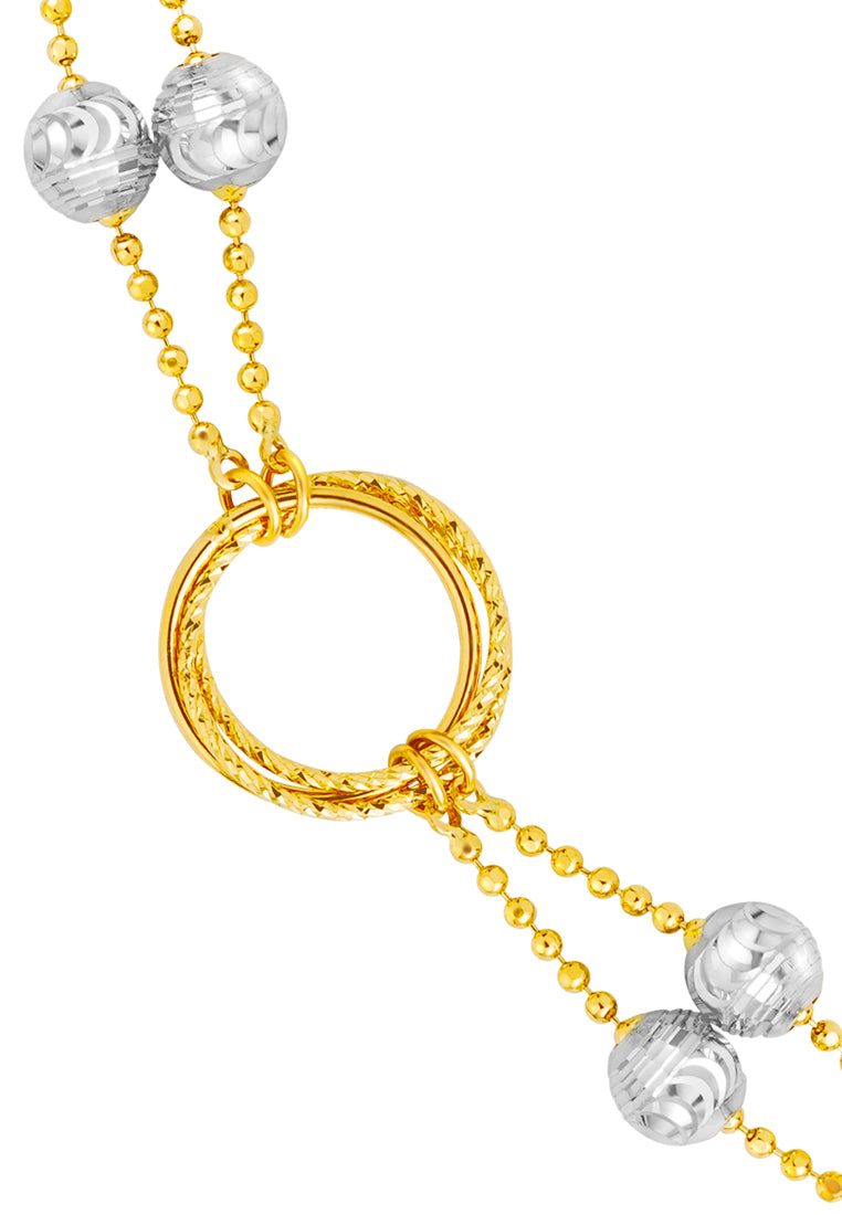 TOMEI Lusso Italia Tri-Tone Layered Beads Bracelet, Yellow Gold 916