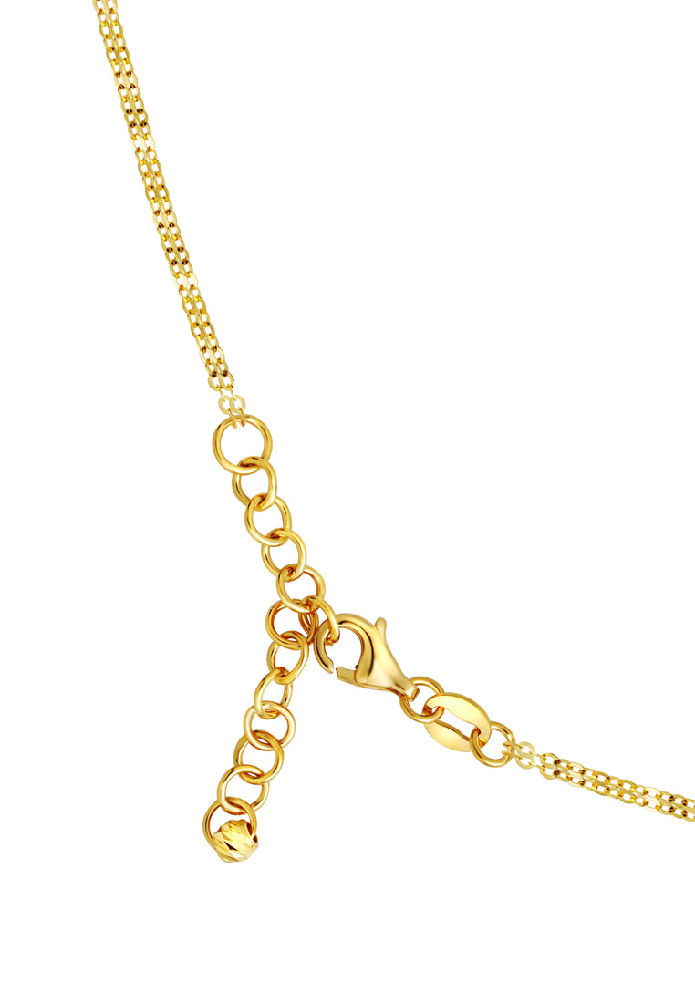 TOMEI Lusso Italia Double Layered Clover Necklace, Yellow Gold 916