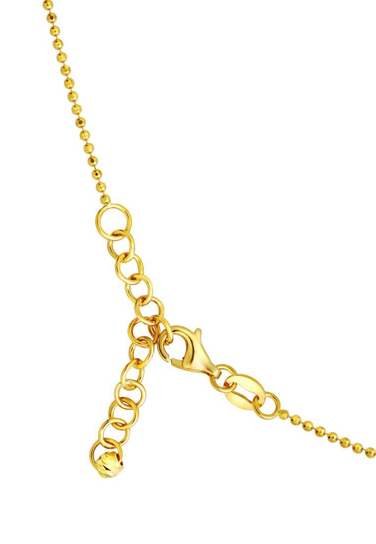 TOMEI Lusso Italia Tri-Tone Dangling Beads Necklace, Yellow Gold 916