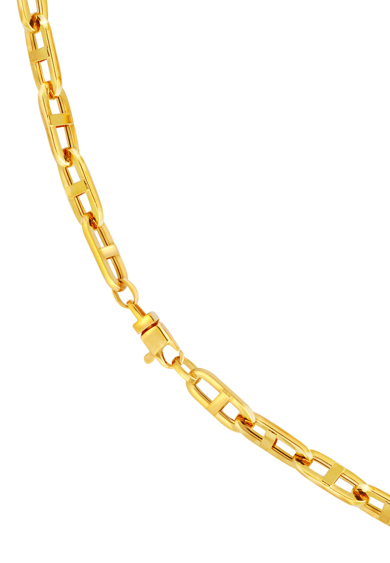 TOMEI Lusso Italia Elongated Link Necklace, Yellow Gold 916