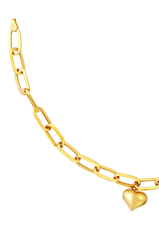 TOMEI Lusso Italia Heartt Linked Bracelet, Yellow Gold 916