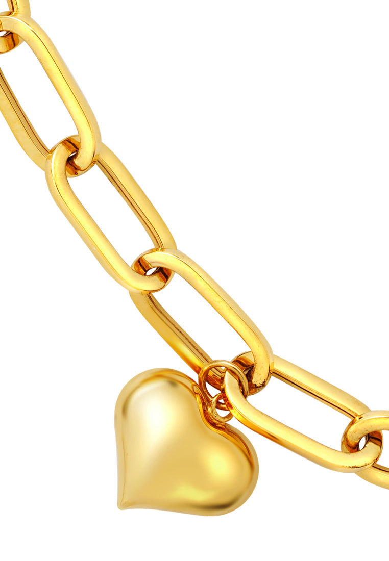 TOMEI Lusso Italia Heartt Linked Bracelet, Yellow Gold 916