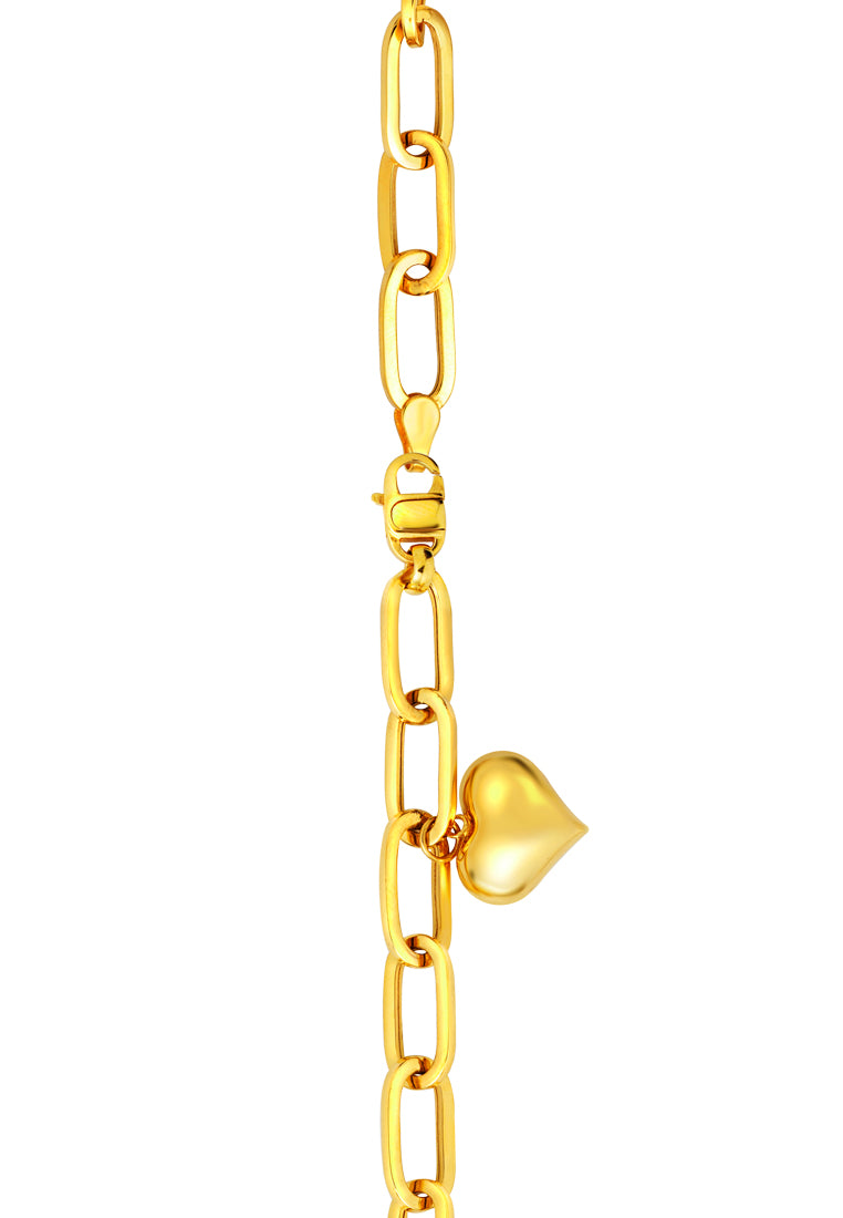 TOMEI Lusso Italia Heartt Linked Bracelet, Yellow Gold 916