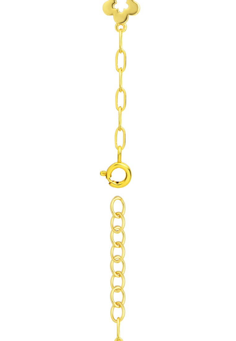 TOMEI Dual-Tone Sweet Flower Bracelet, Yellow Gold 916