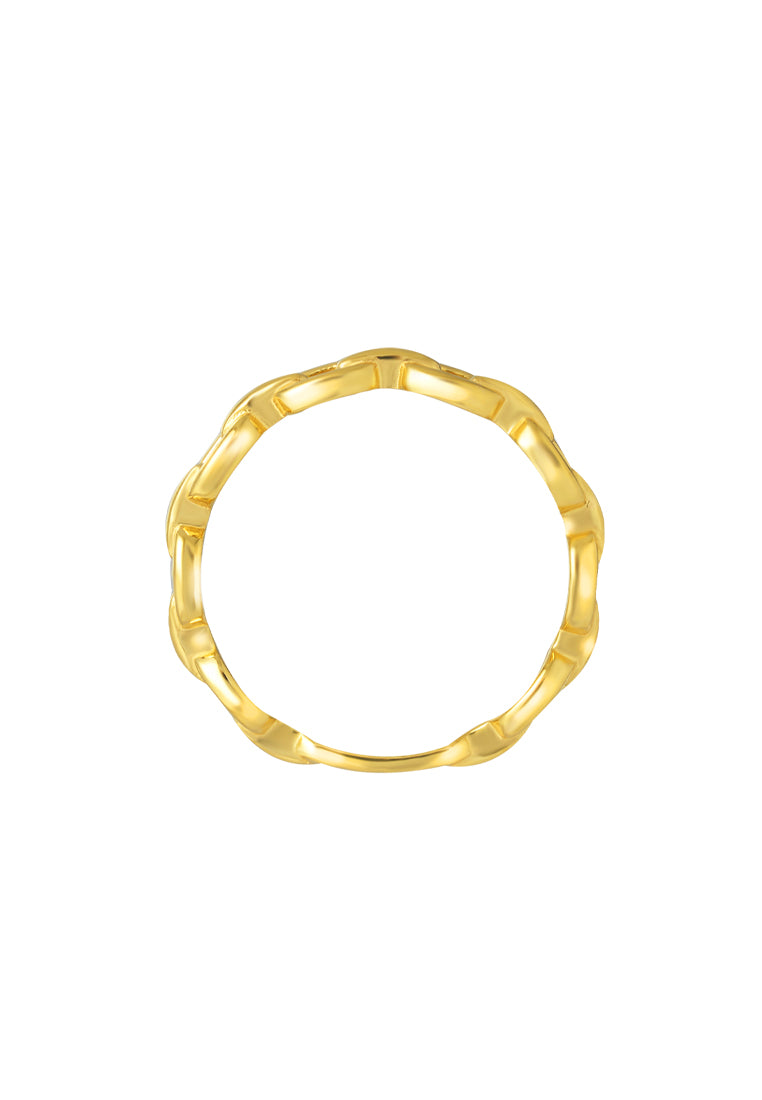 TOMEI Bold Link Ring, Yellow Gold 916