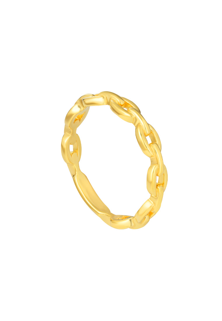 TOMEI Bold Link Ring, Yellow Gold 916