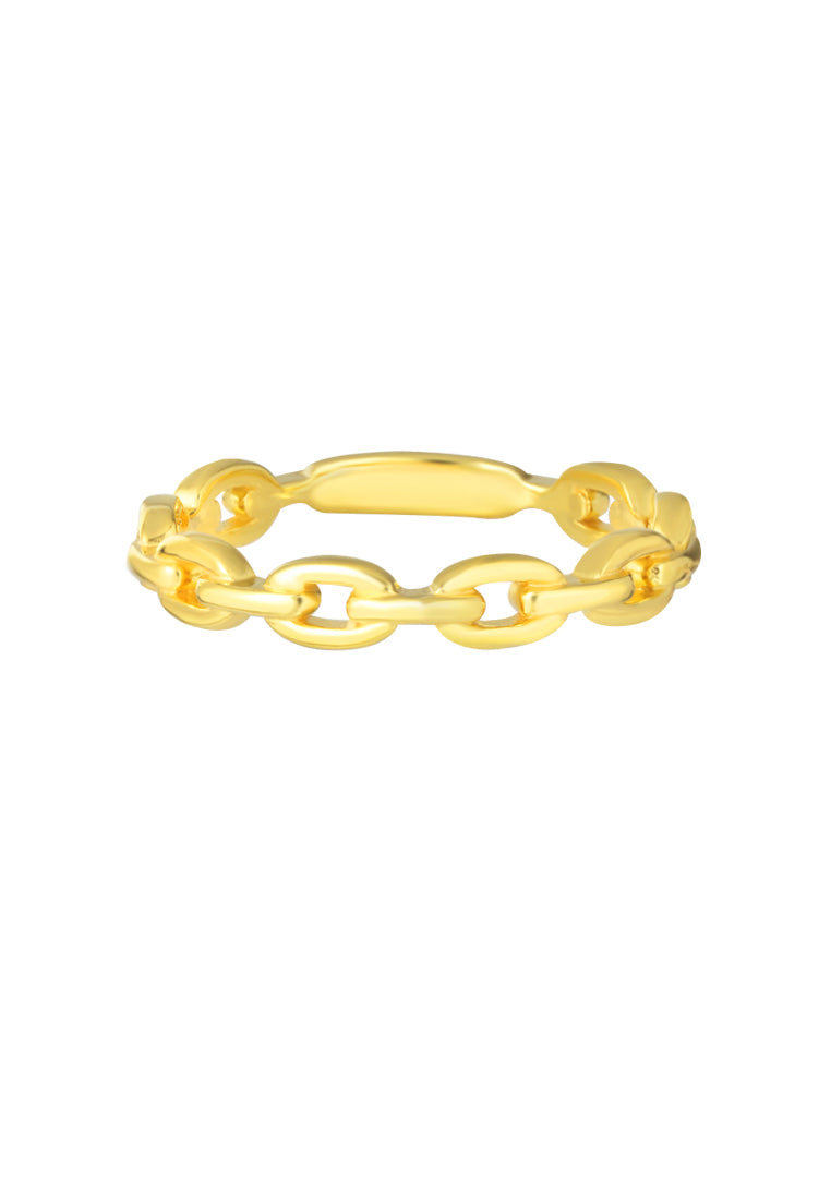 TOMEI Bold Link Ring, Yellow Gold 916